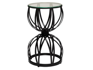 AMALFI - Round Glass and Stainless Steel side table by JANUS et Cie - view 2